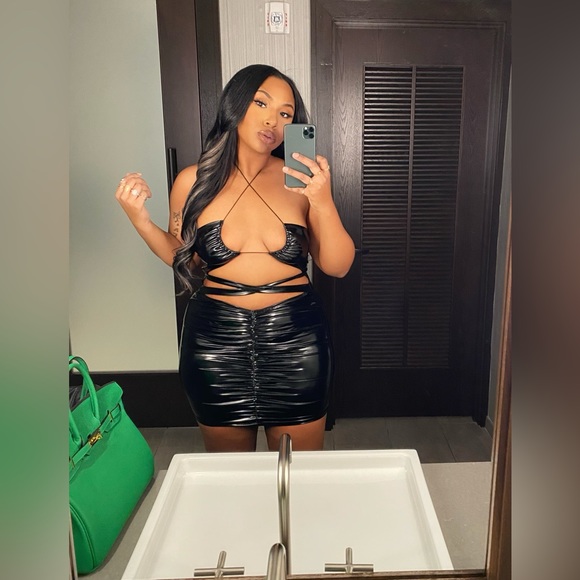 Dresses & Skirts - Latex Bodycon Mini Dress
